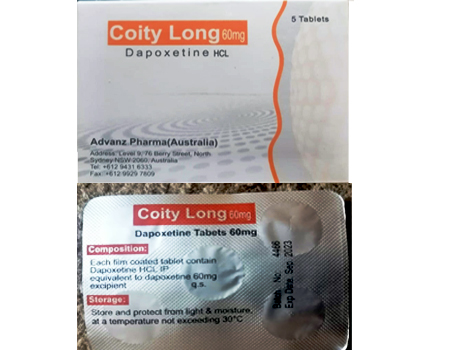 Coity Long 60 mg Dapoxetine Tablets in Pakistan